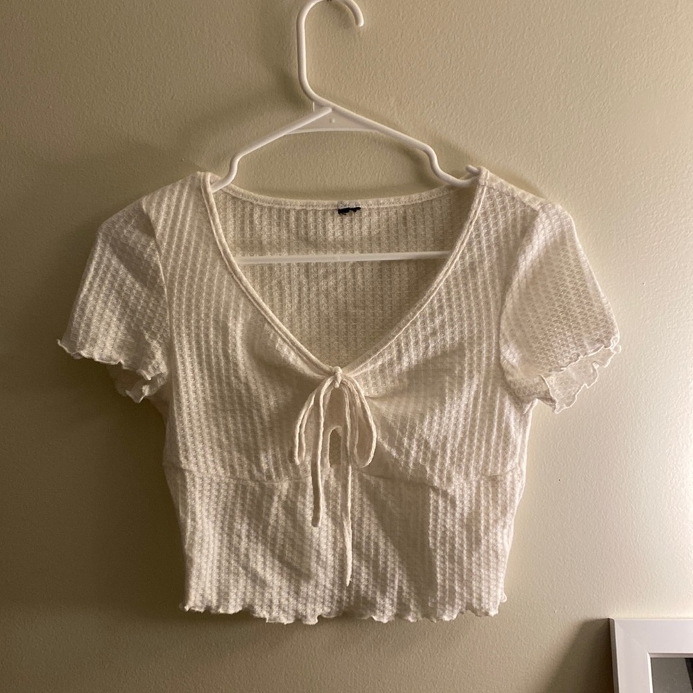 white cute crop top
